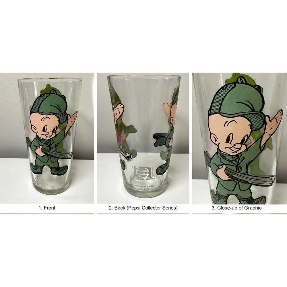 Vintage 1973 Pepsi Collector Series Elmer Fudd Looney Tunes Glass Tumbler